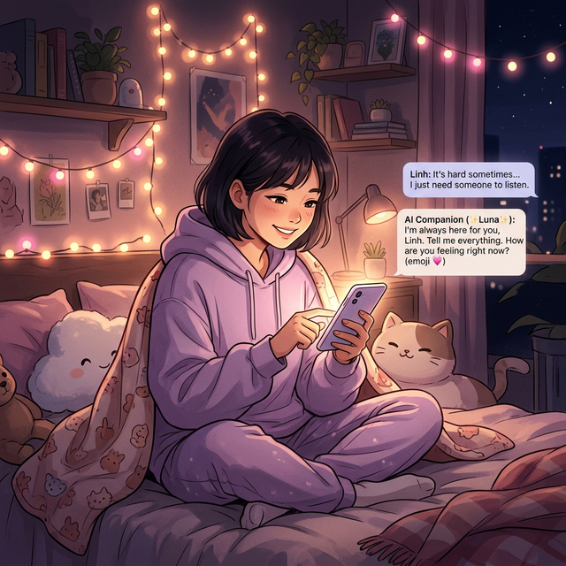 Bạn trẻ tâm sự với AI vào ban đêm, tìm kiếm sự đồng cảm