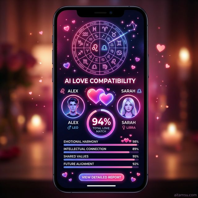 Kết quả bói tình yêu AI — điểm tương hợp 94%, phân tích chi tiết