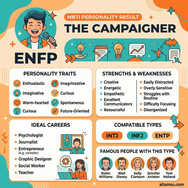 Kết quả MBTI ENFP — The Campaigner với phân tích chi tiết