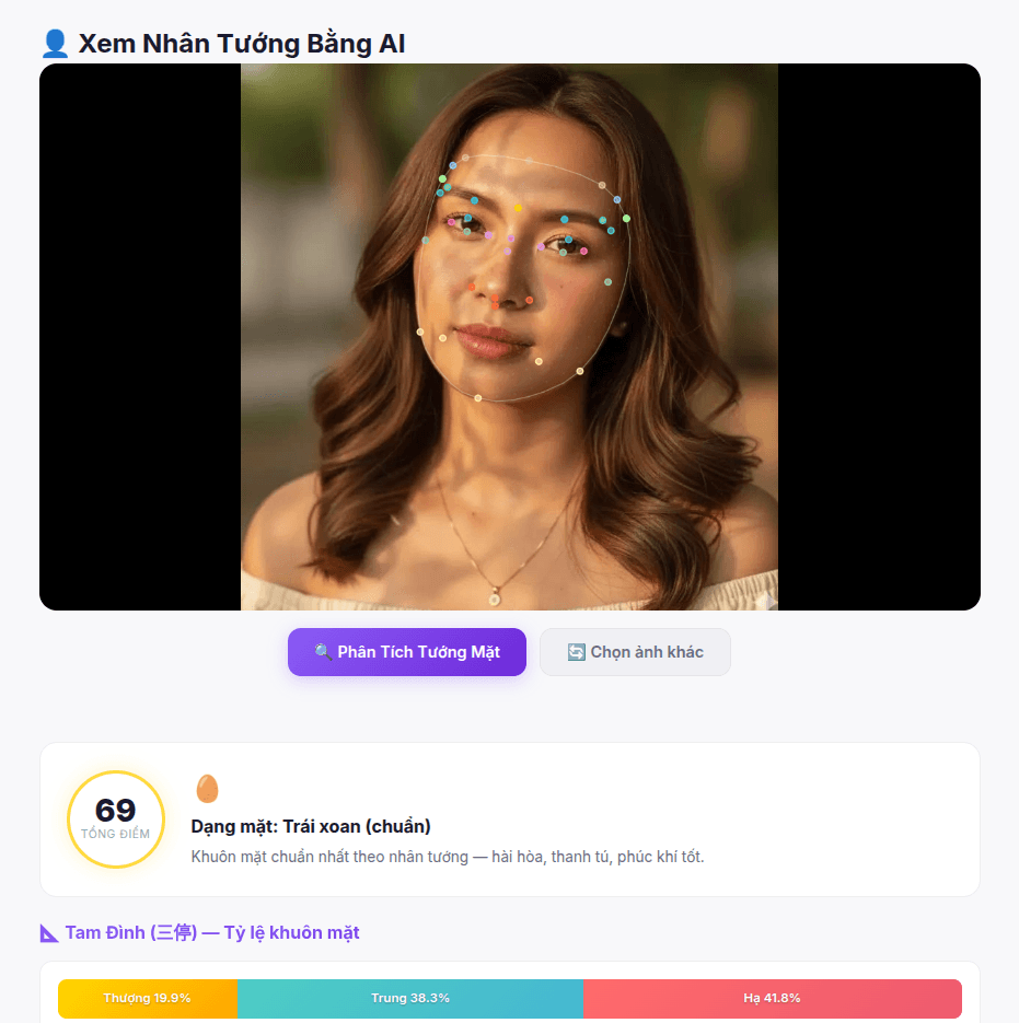 Nhân Tướng Học AI — Xem Tướng Mặt Bằng Công Nghệ AI Miễn Phí, Chính Xác
